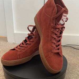 Puma men Suede High-Top Sneakers - Red
